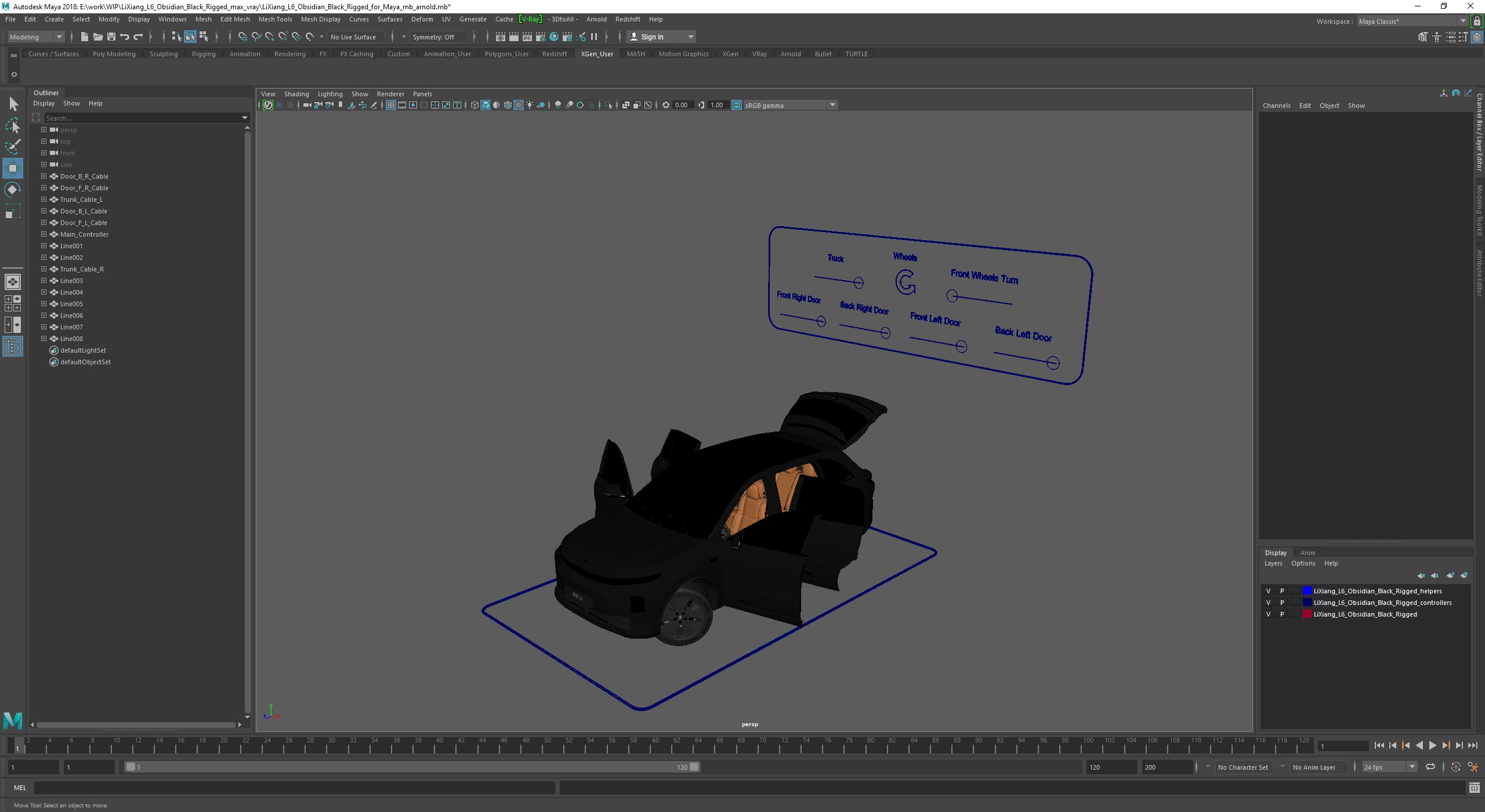 3D LiXiang L6 Obsidian Black Rigged for Maya