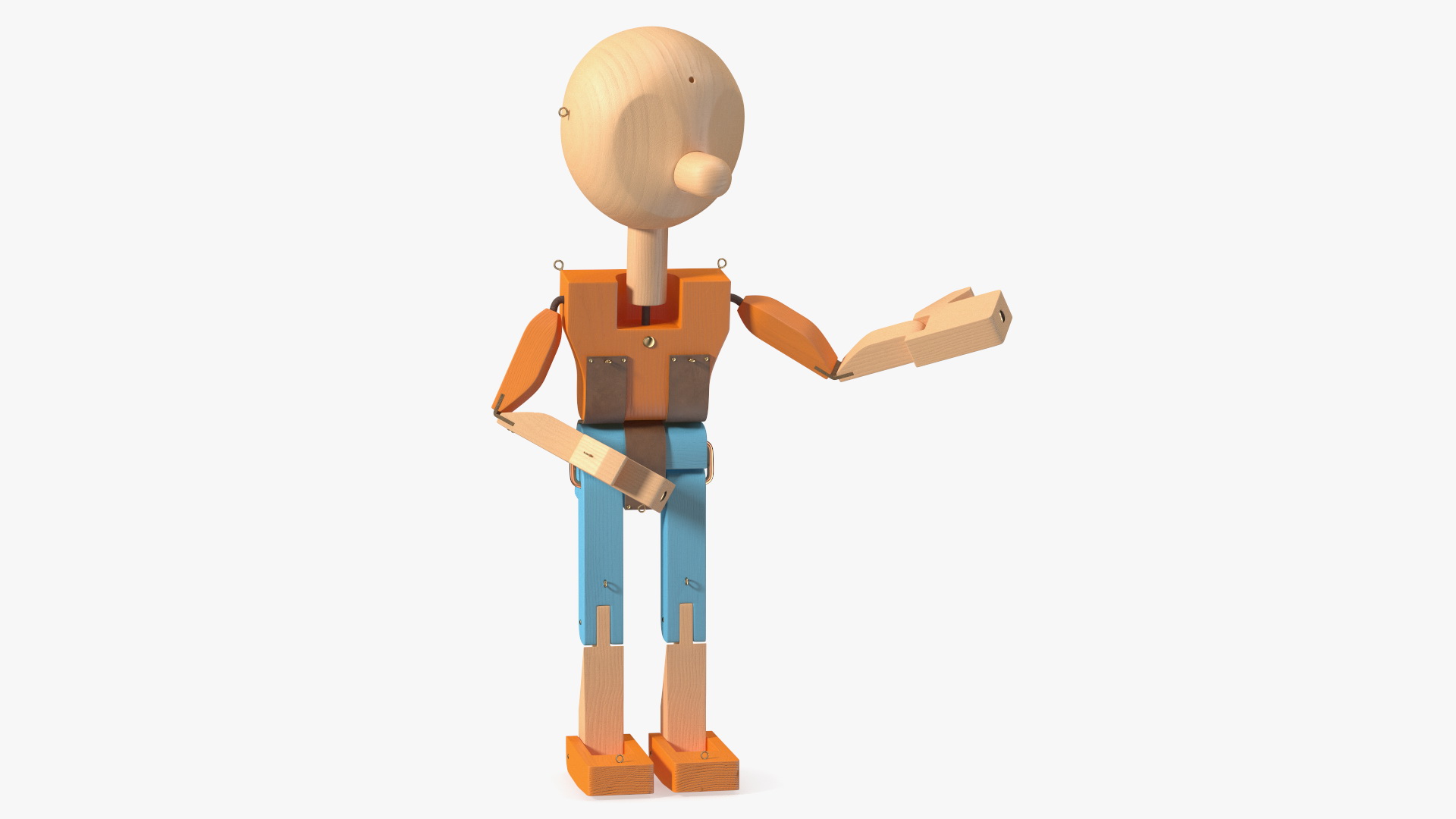 Colored Wooden Man Shows 3D model