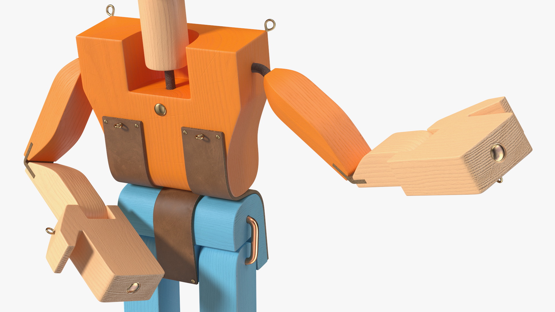 Colored Wooden Man Shows 3D model