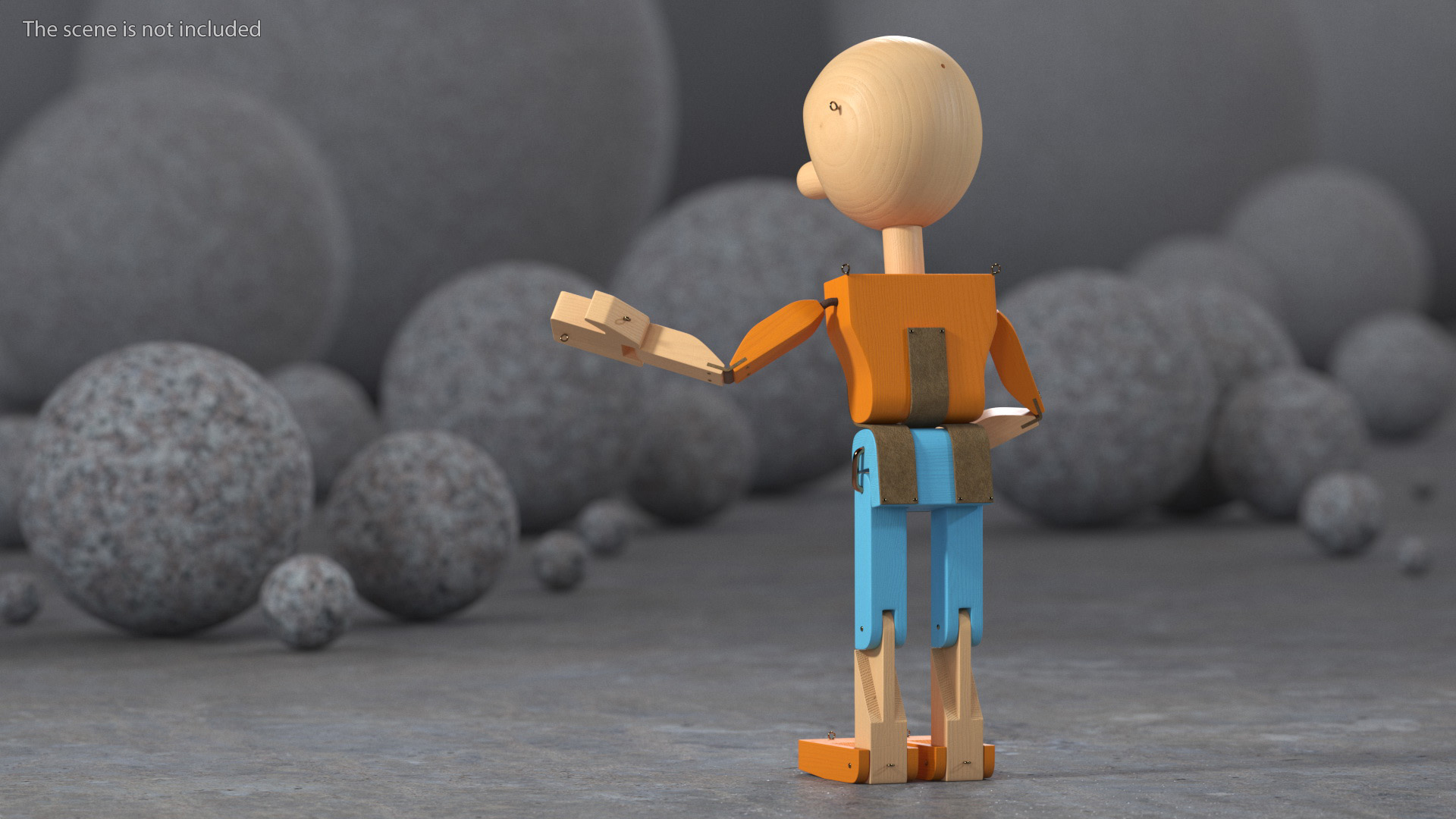 Colored Wooden Man Shows 3D model