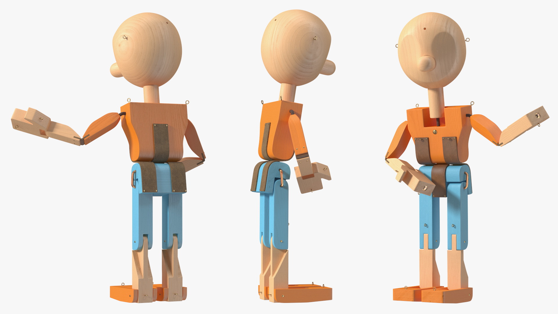 Colored Wooden Man Shows 3D model