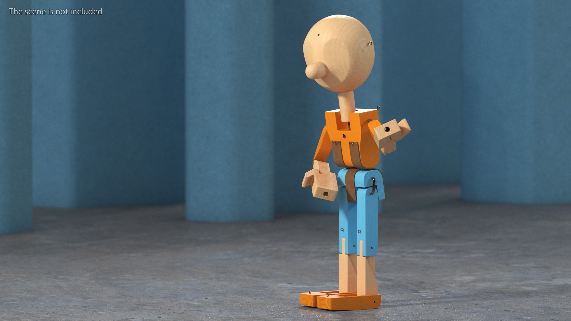 Colored Wooden Man Shows 3D model