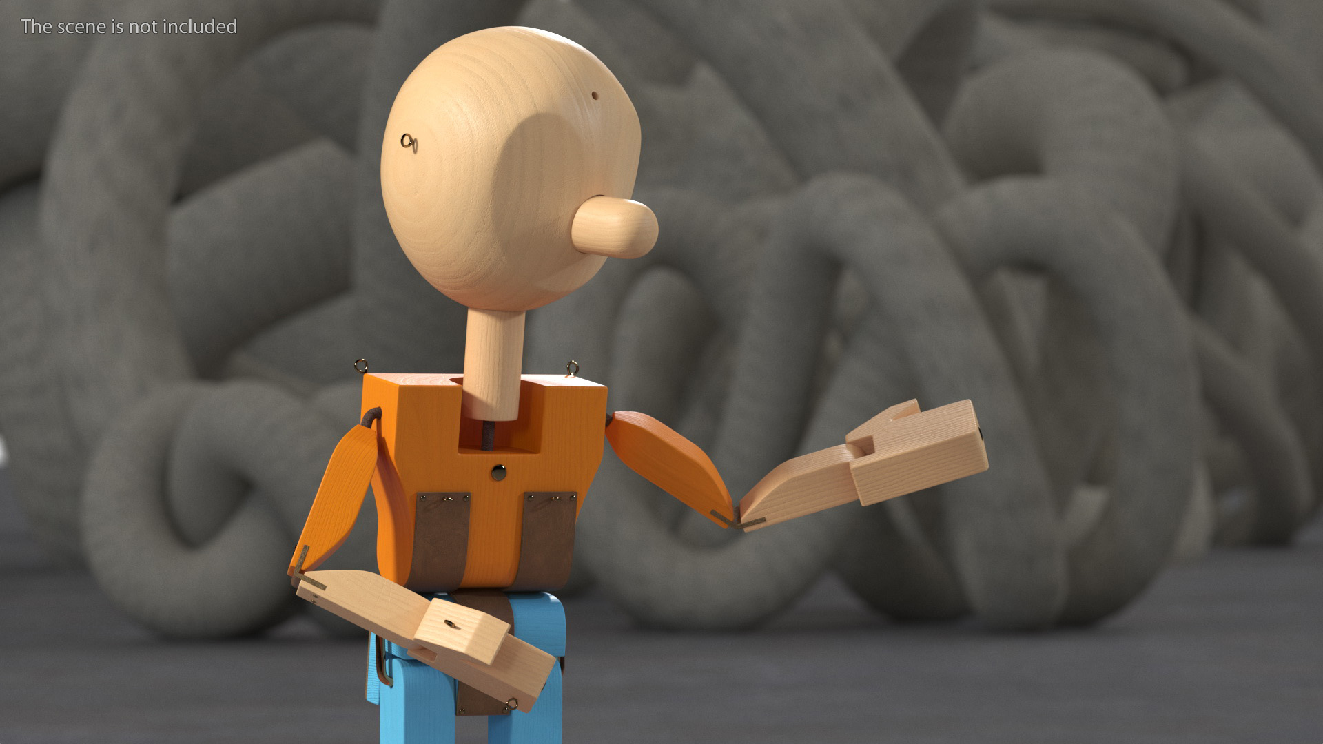 Colored Wooden Man Shows 3D model