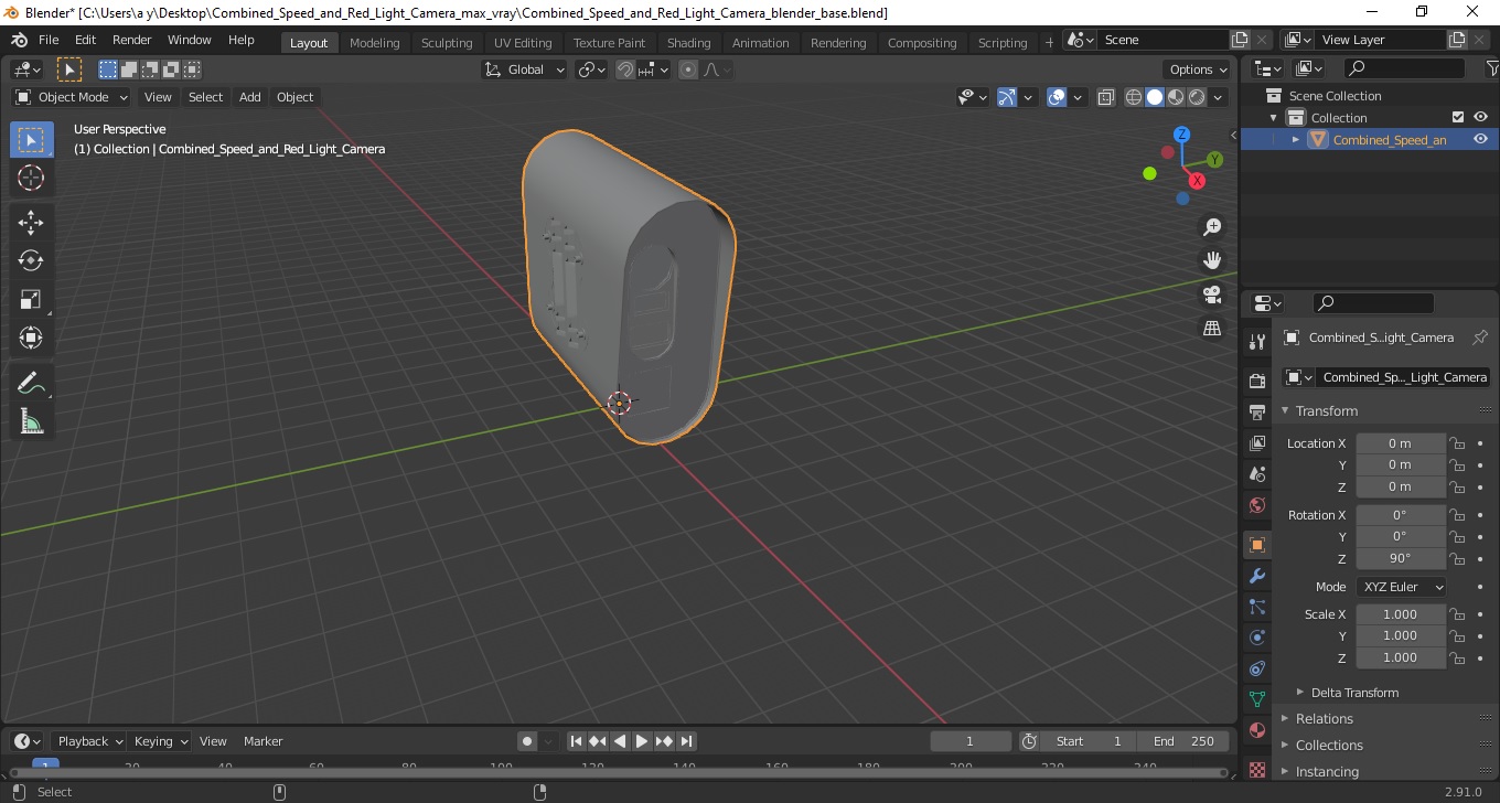 3D model Combined Speed and Red Light Camera