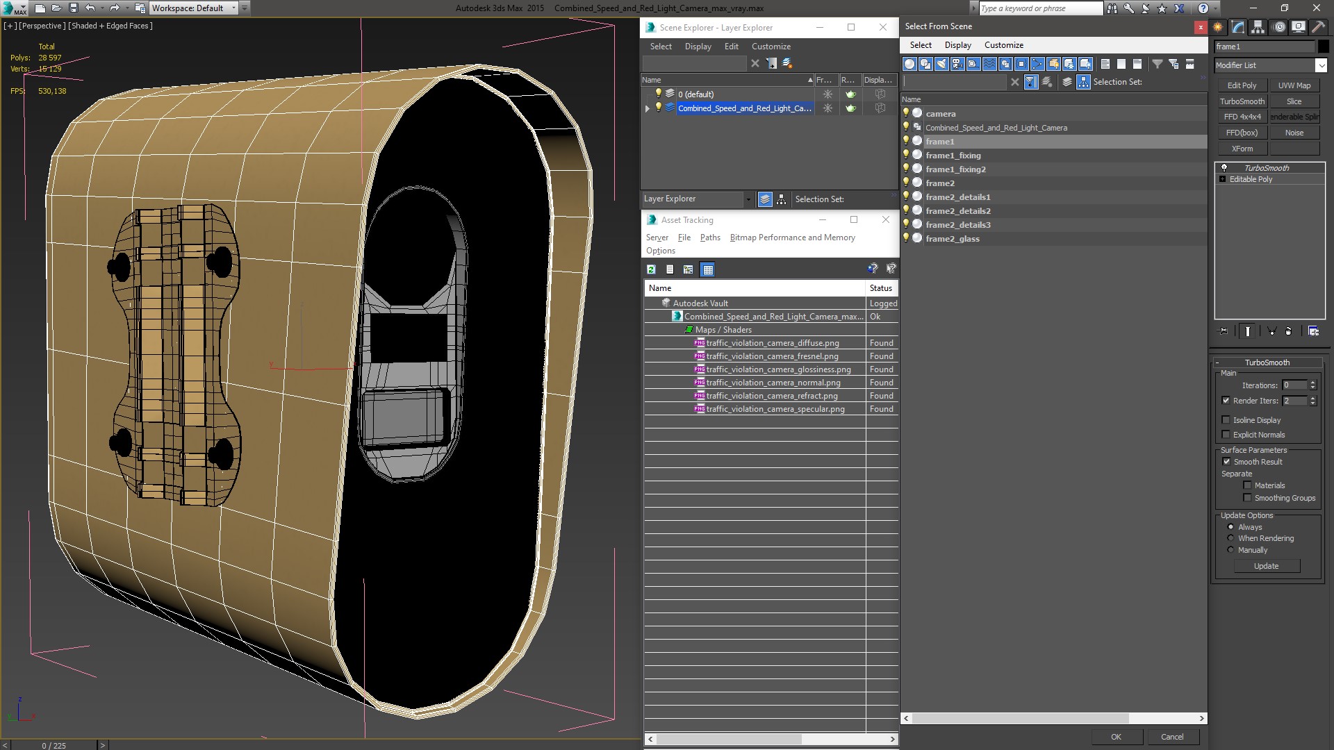 3D model Combined Speed and Red Light Camera