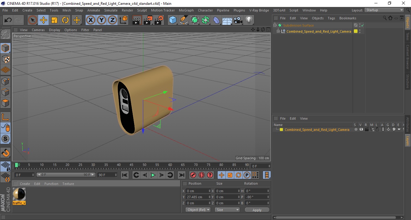 3D model Combined Speed and Red Light Camera