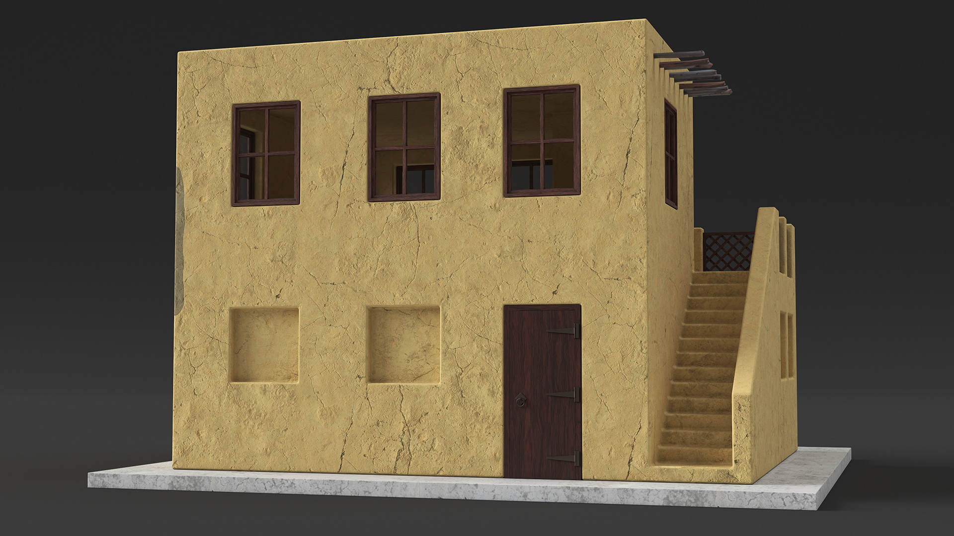 Arabian Style House with Staircase 3D model