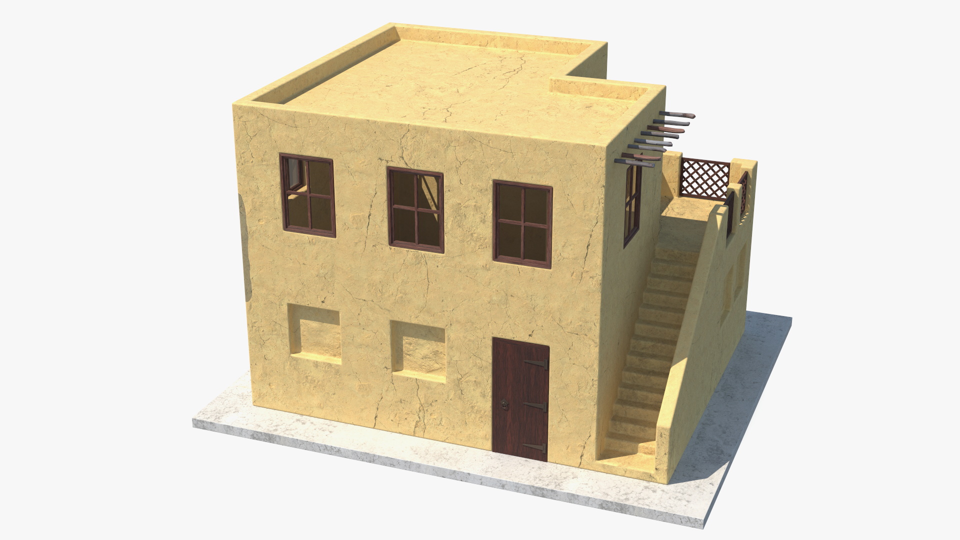 Arabian Style House with Staircase 3D model