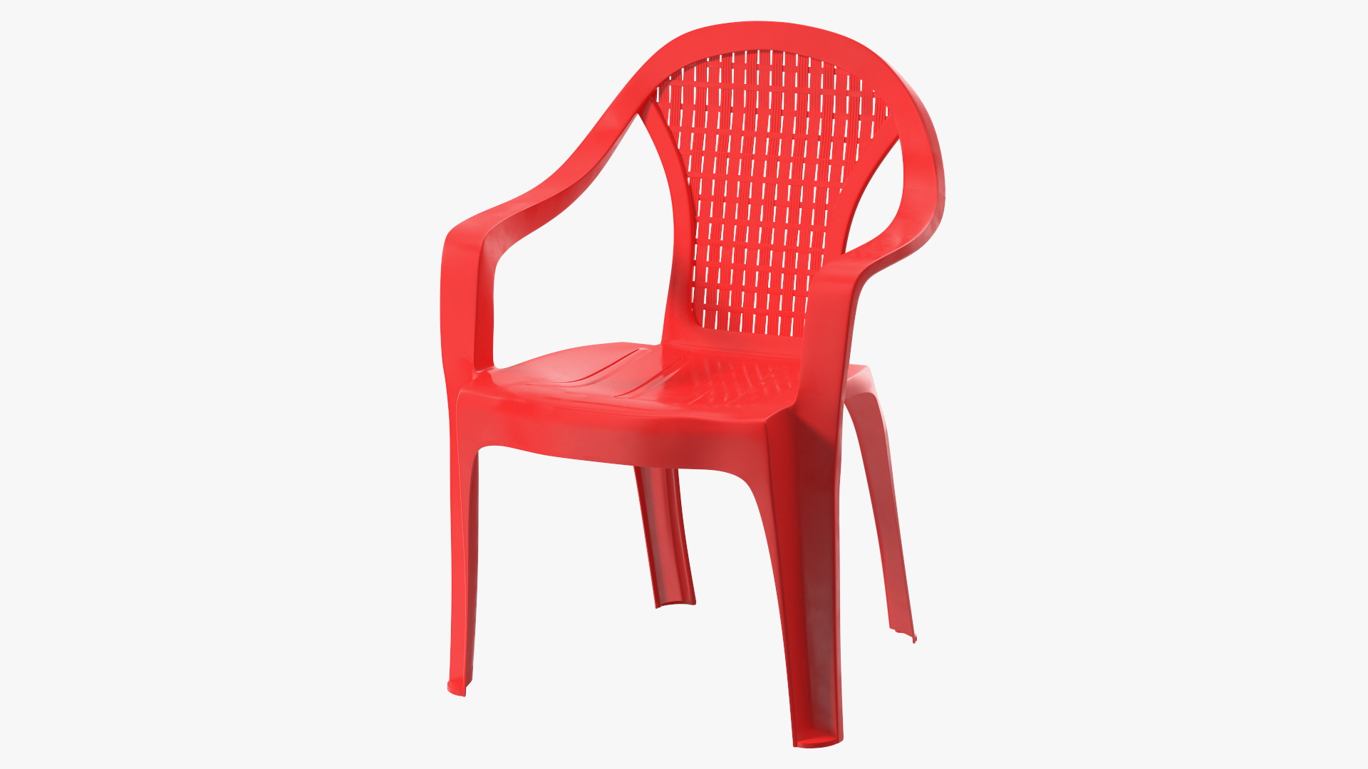 3D Perforated Plastic Armchair Red