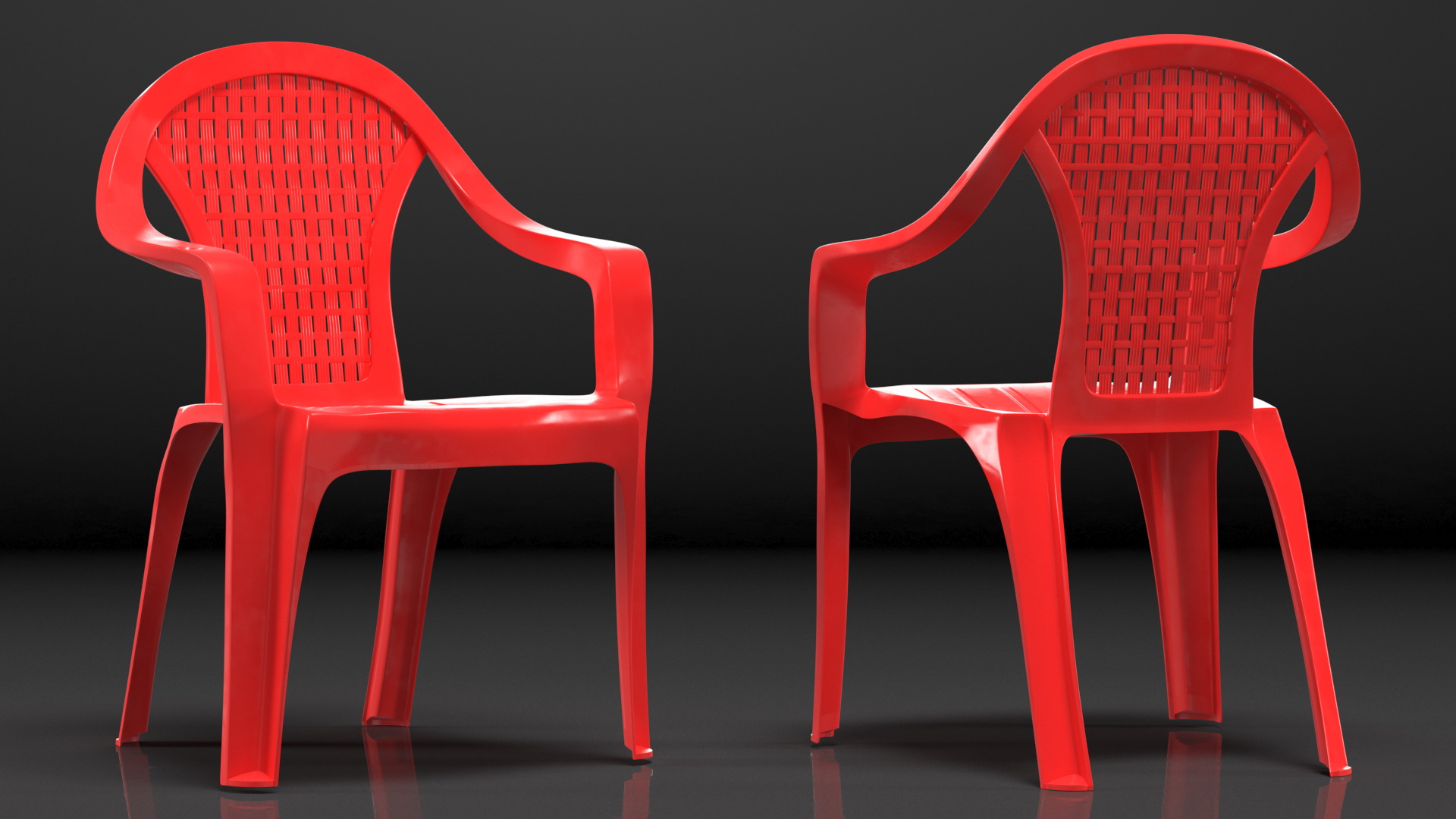 3D Perforated Plastic Armchair Red