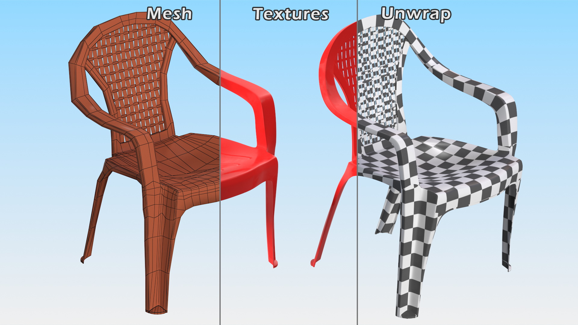 3D Perforated Plastic Armchair Red