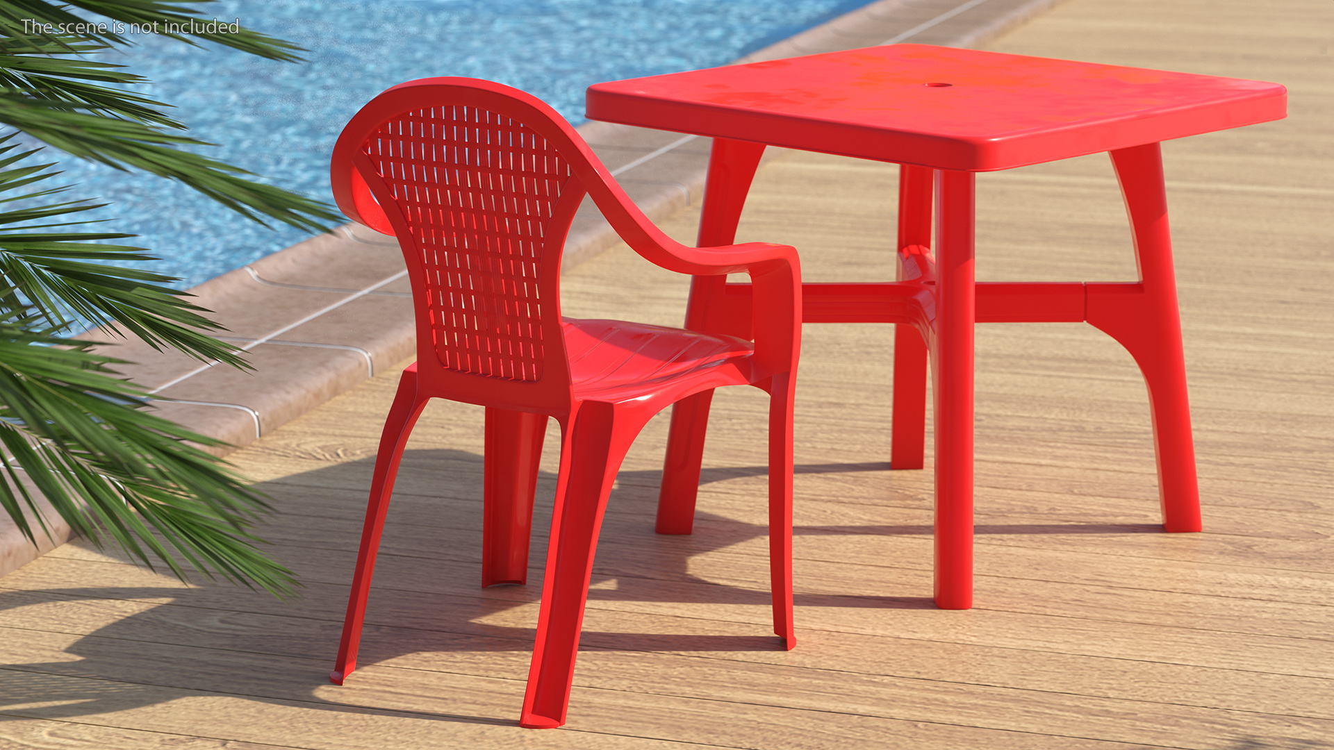 3D Perforated Plastic Armchair Red