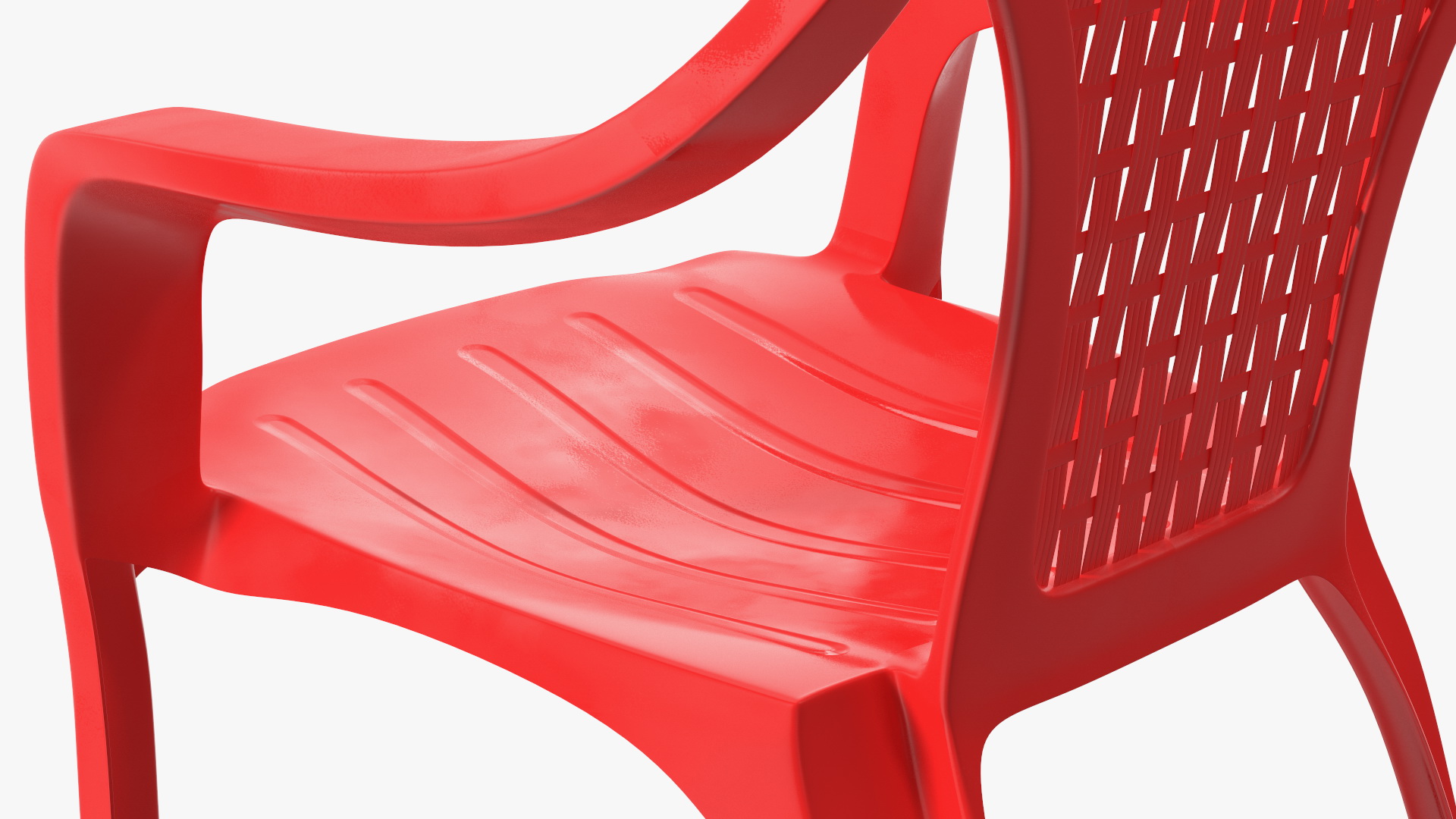 3D Perforated Plastic Armchair Red