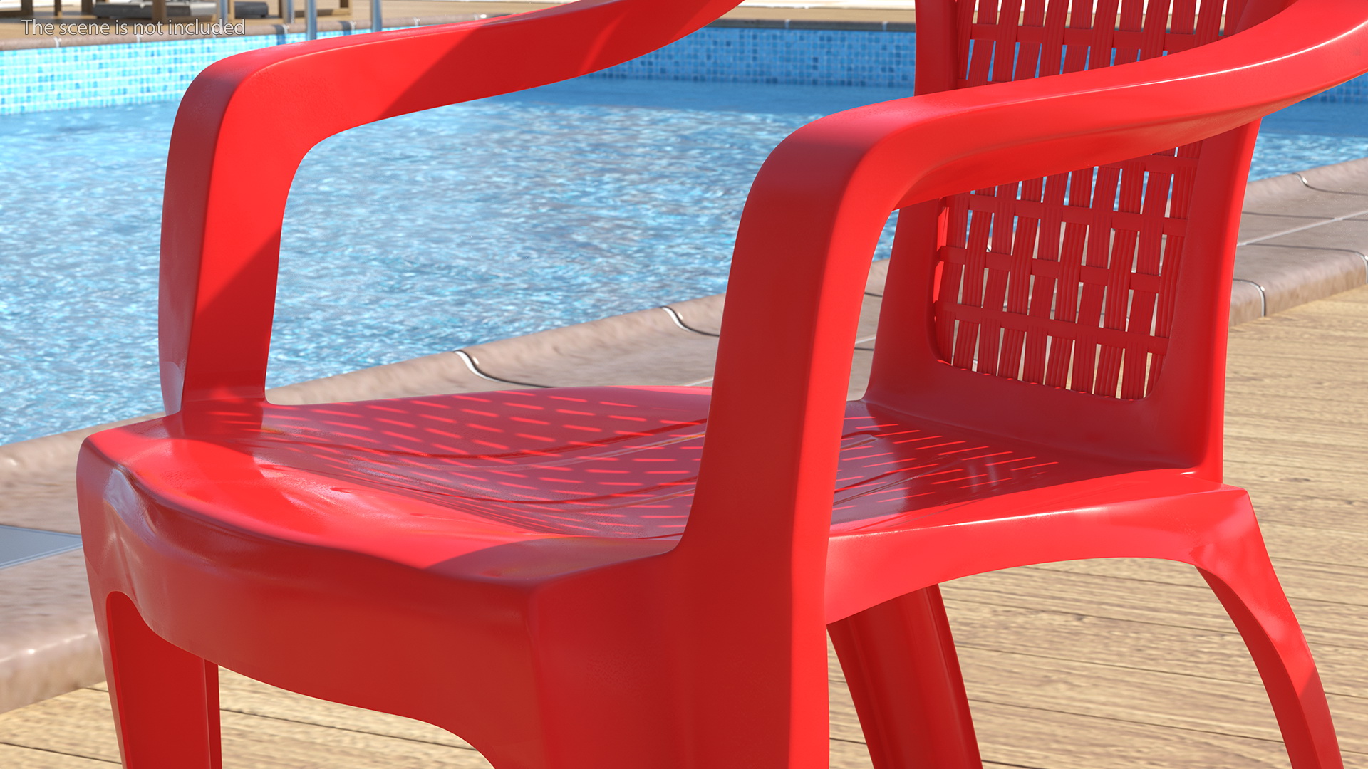 3D Perforated Plastic Armchair Red