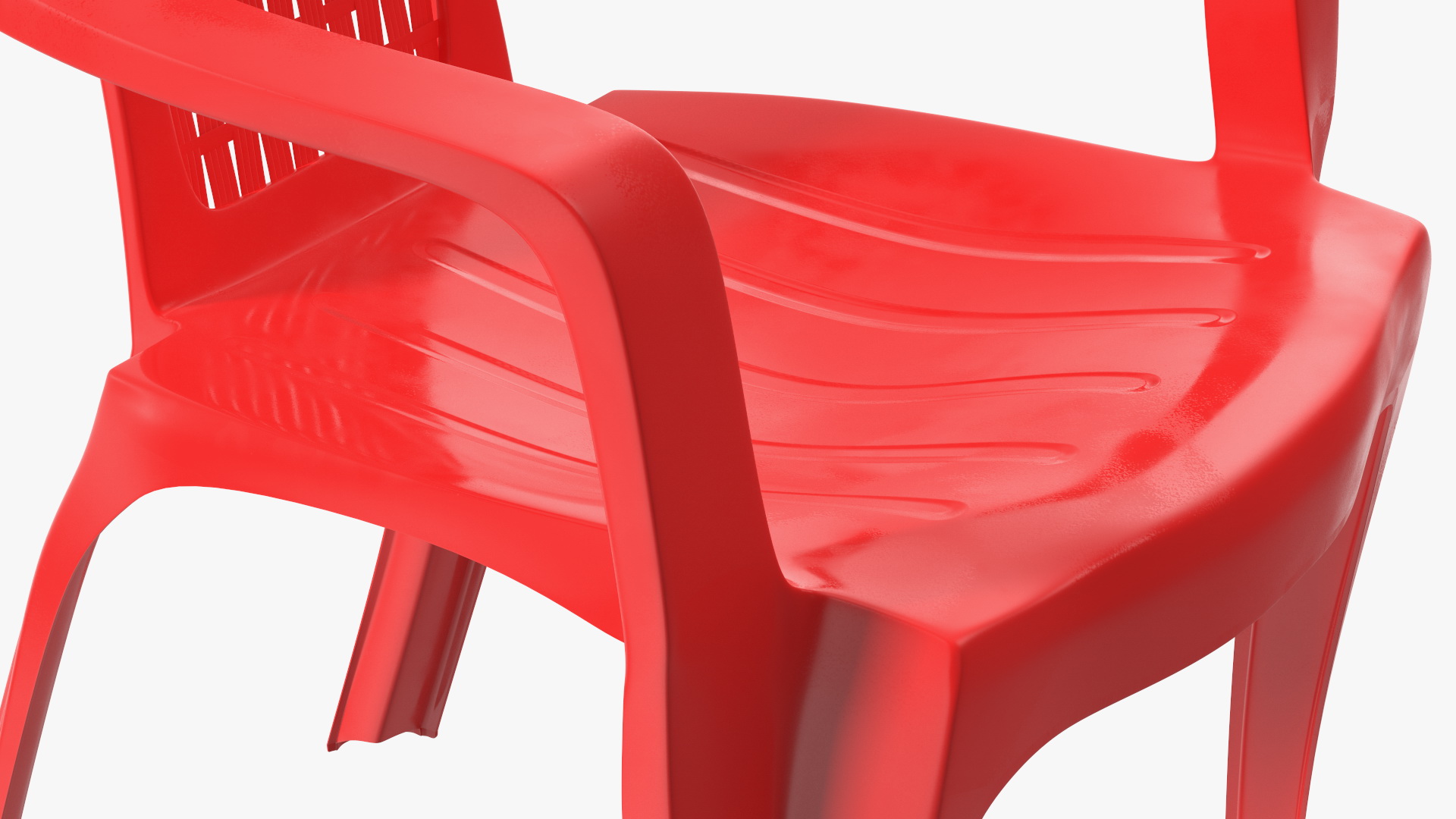 3D Perforated Plastic Armchair Red