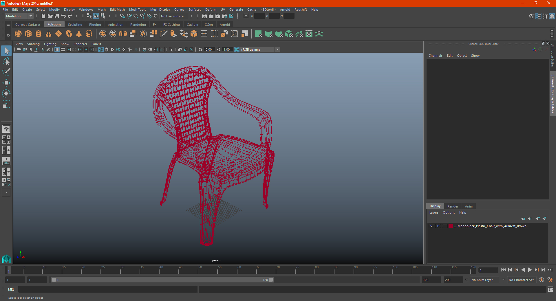 3D Perforated Plastic Armchair Red