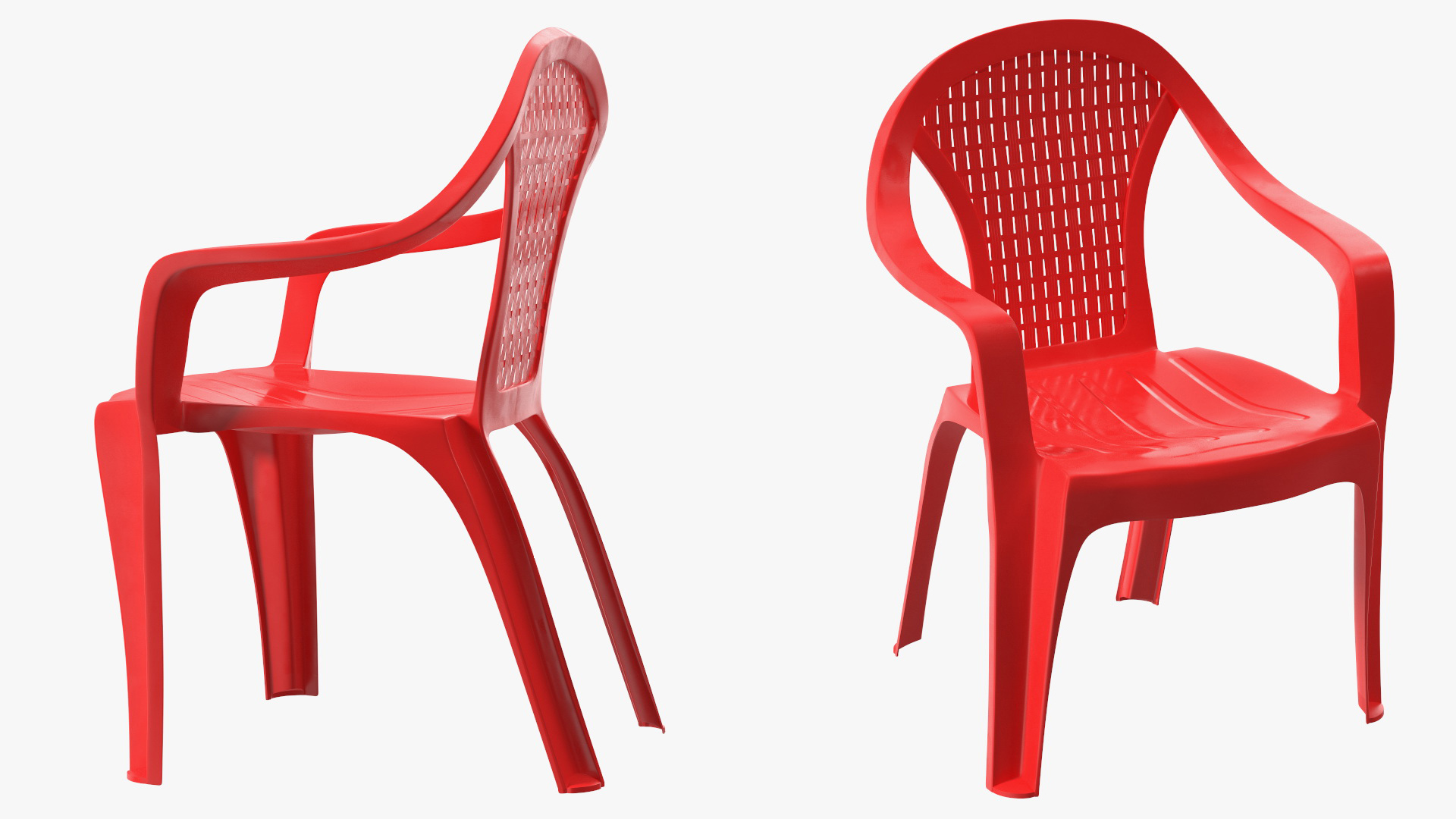 3D Perforated Plastic Armchair Red