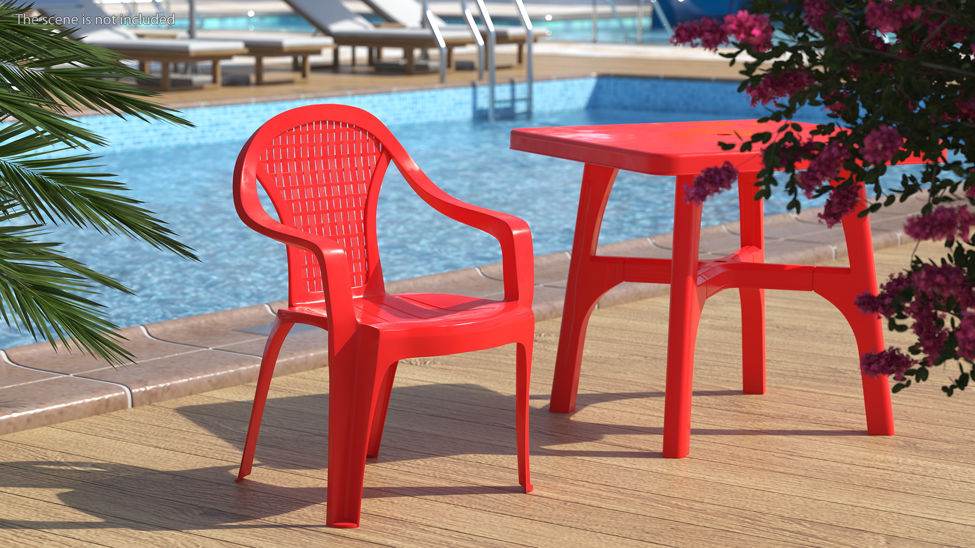 3D Perforated Plastic Armchair Red