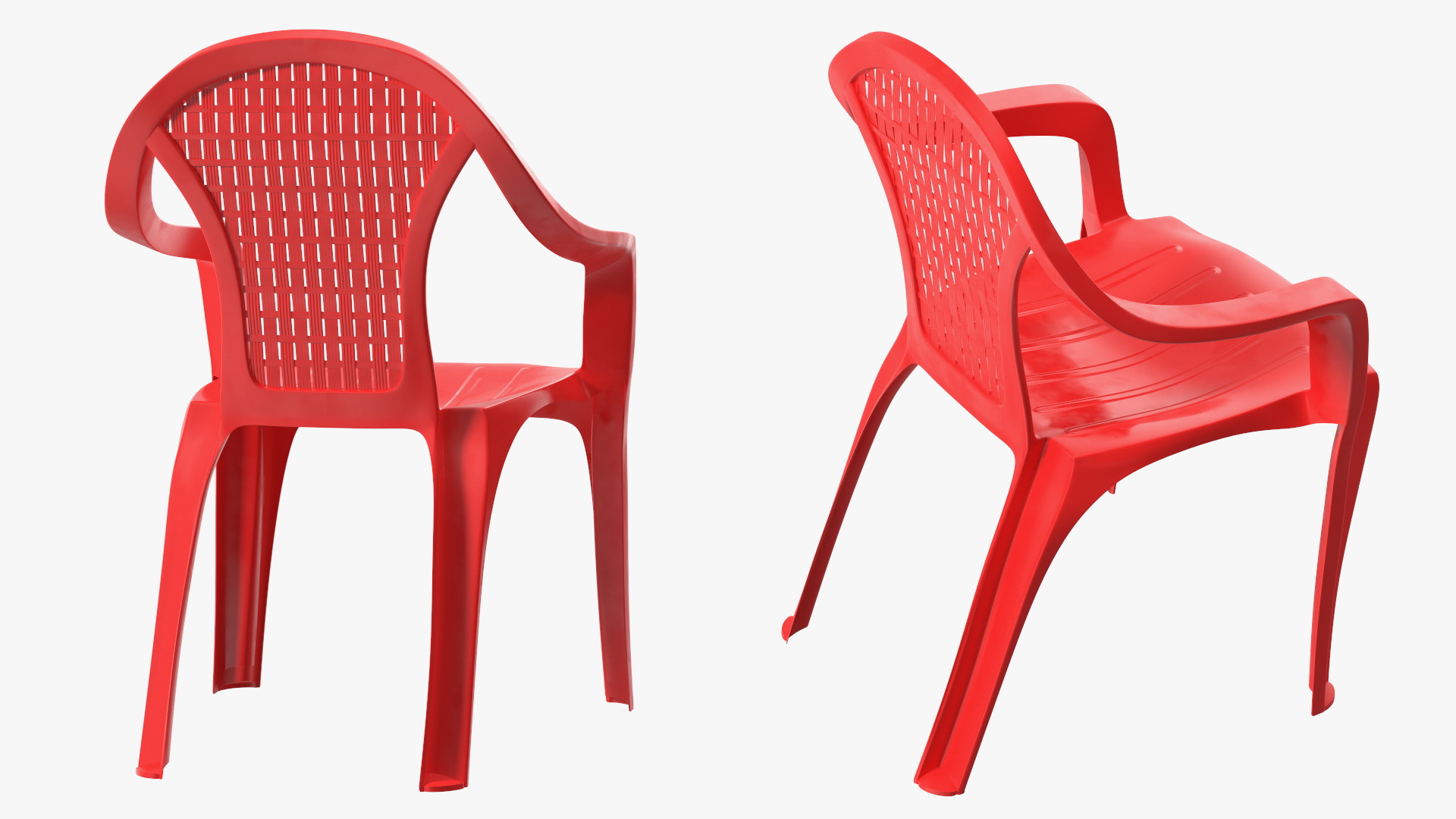 3D Perforated Plastic Armchair Red