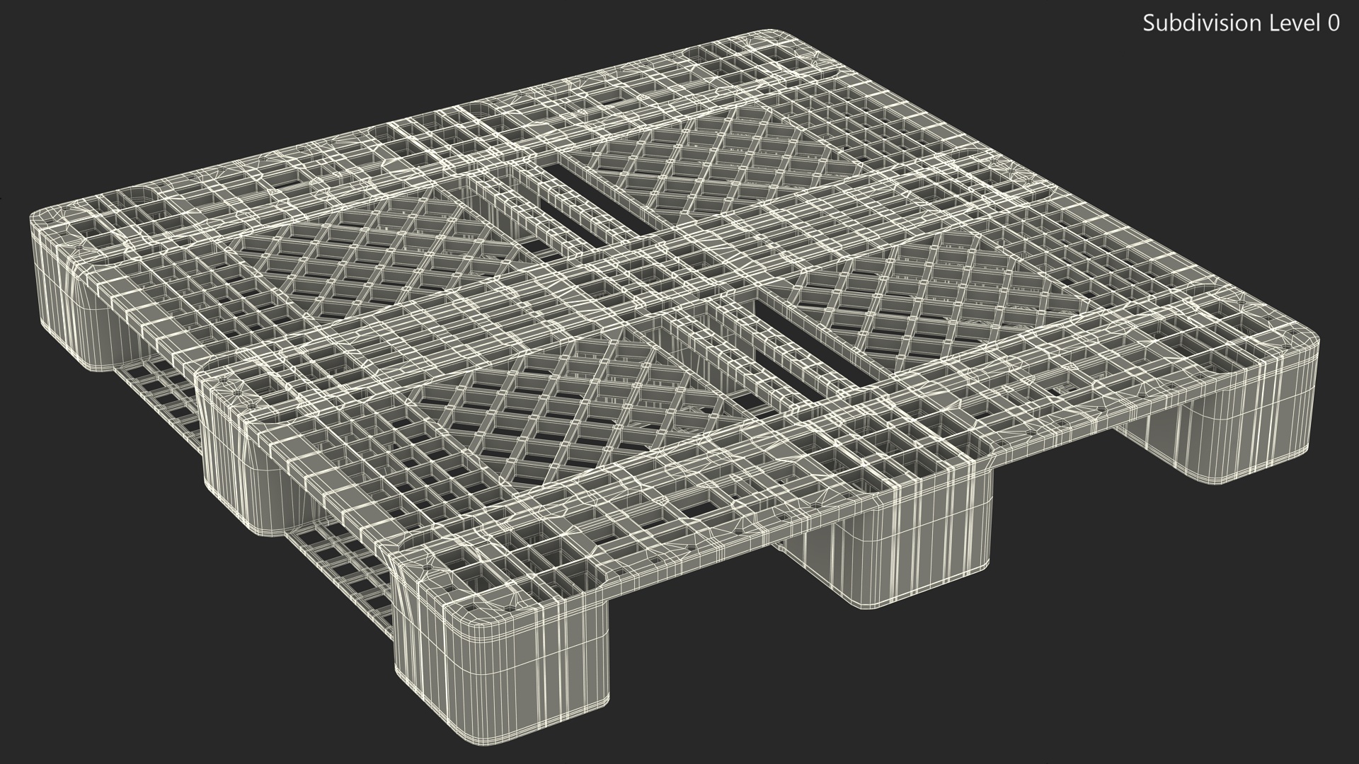 3D Red Plastic Pallet model