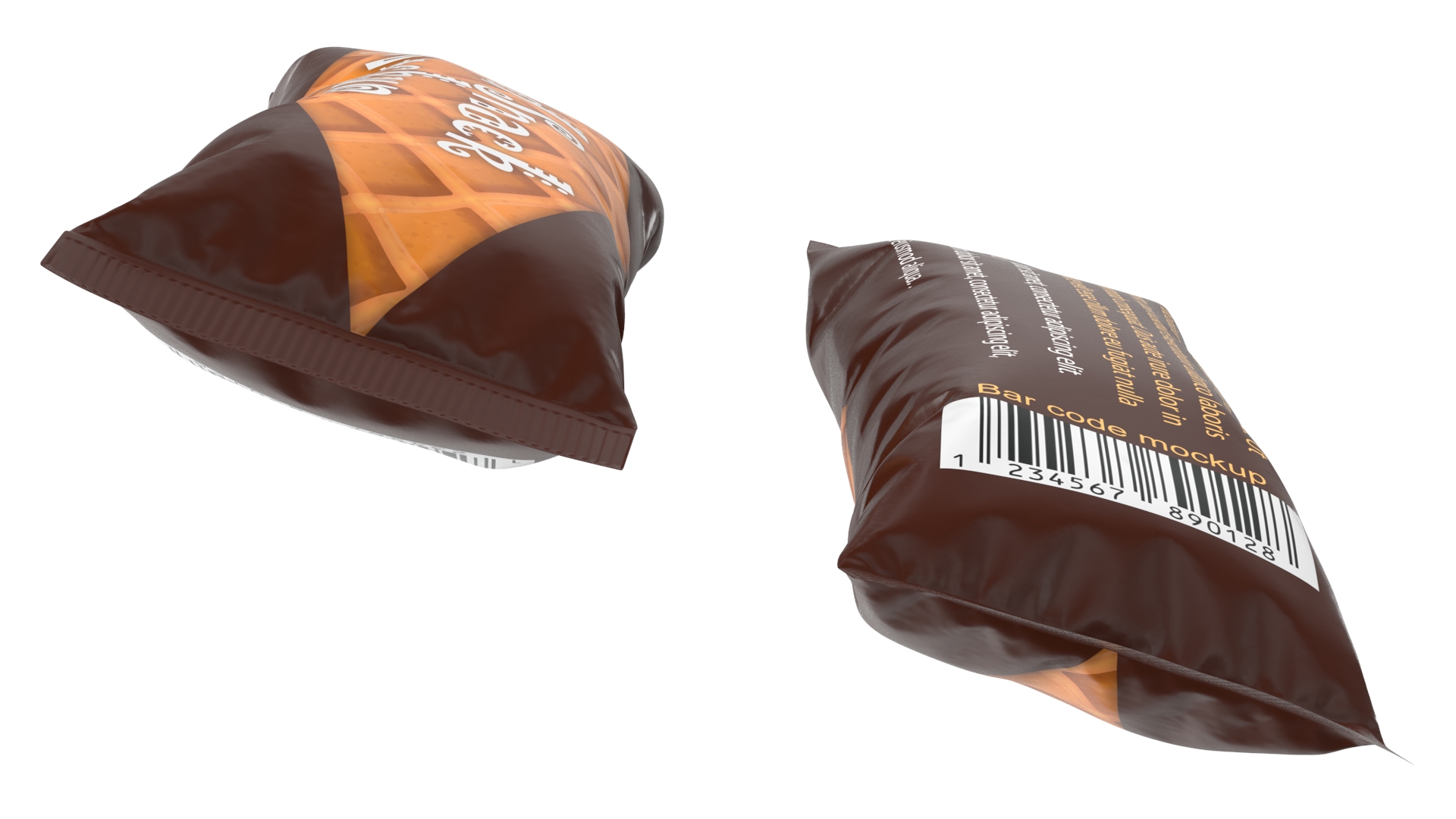 3D Small Food Package Mockup Brown