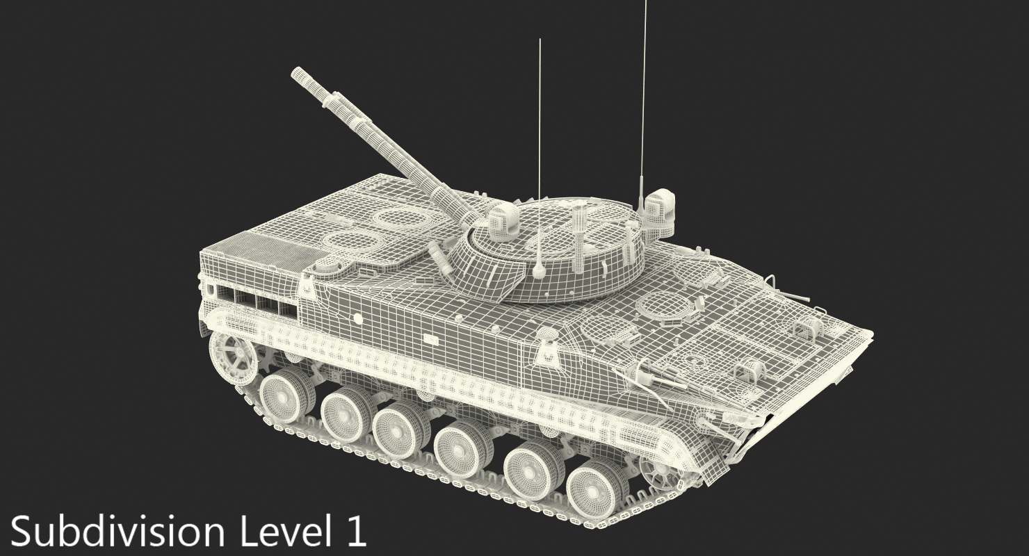 Russian Armored Vehicle BMP 3 Green Rigged 3D