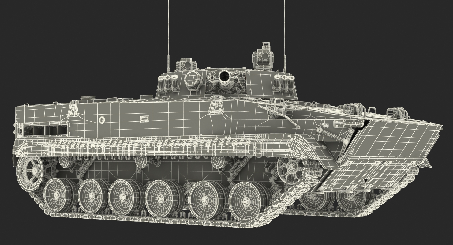 Russian Armored Vehicle BMP 3 Green Rigged 3D