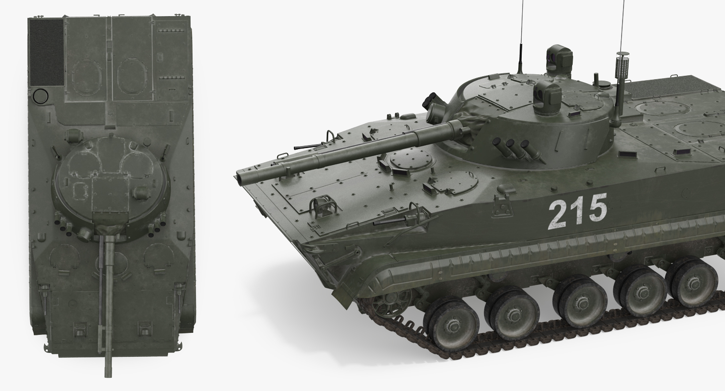 Russian Armored Vehicle BMP 3 Green Rigged 3D