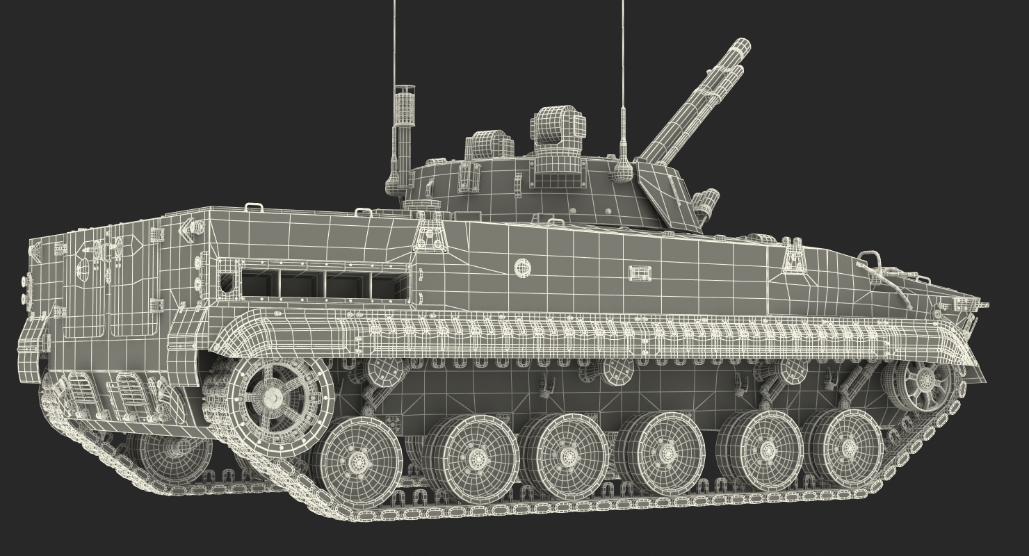 Russian Armored Vehicle BMP 3 Green Rigged 3D