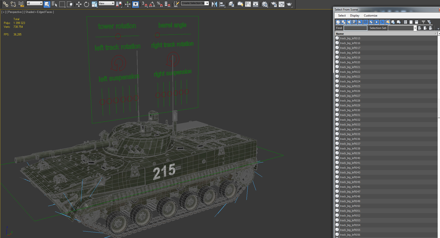 Russian Armored Vehicle BMP 3 Green Rigged 3D