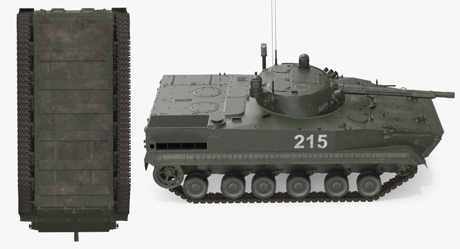 Russian Armored Vehicle BMP 3 Green Rigged 3D