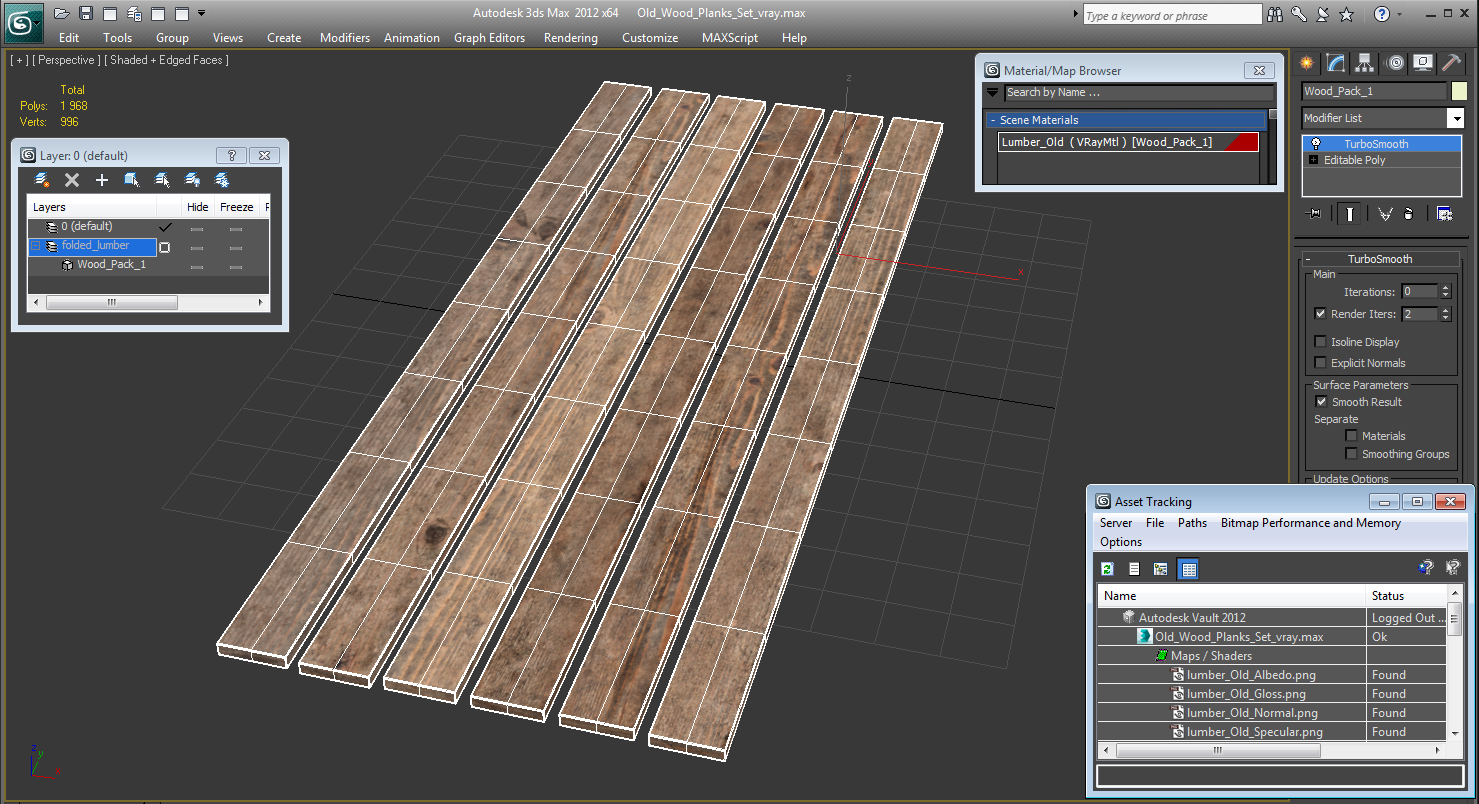 Old Wood Planks Set 3D model