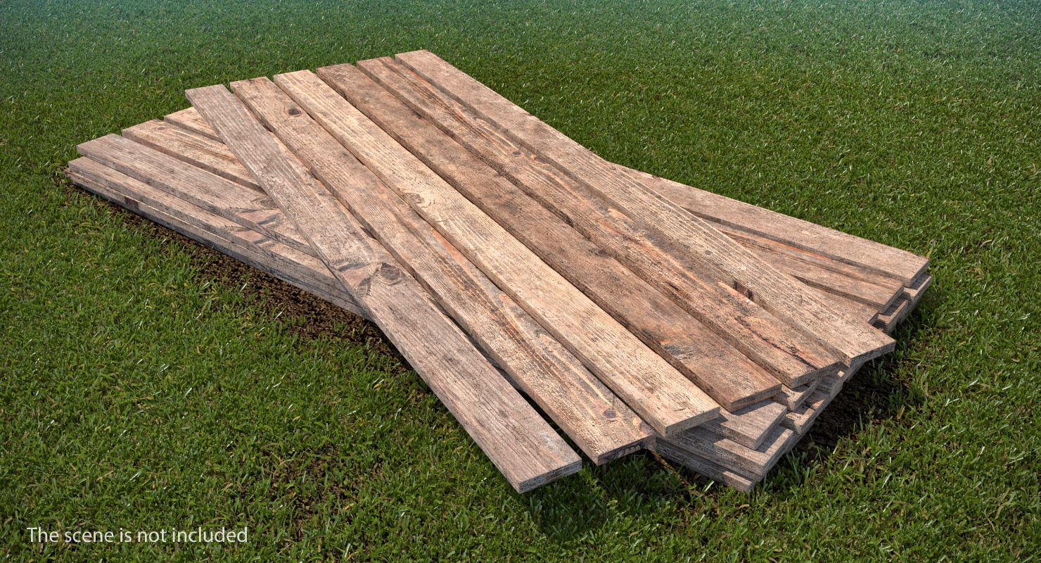 Old Wood Planks Set 3D model