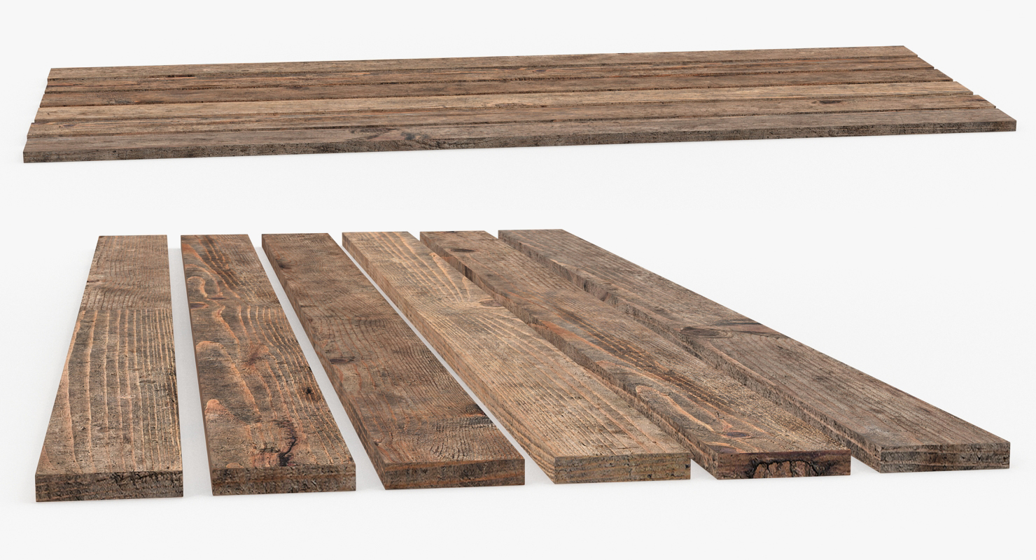 Old Wood Planks Set 3D model