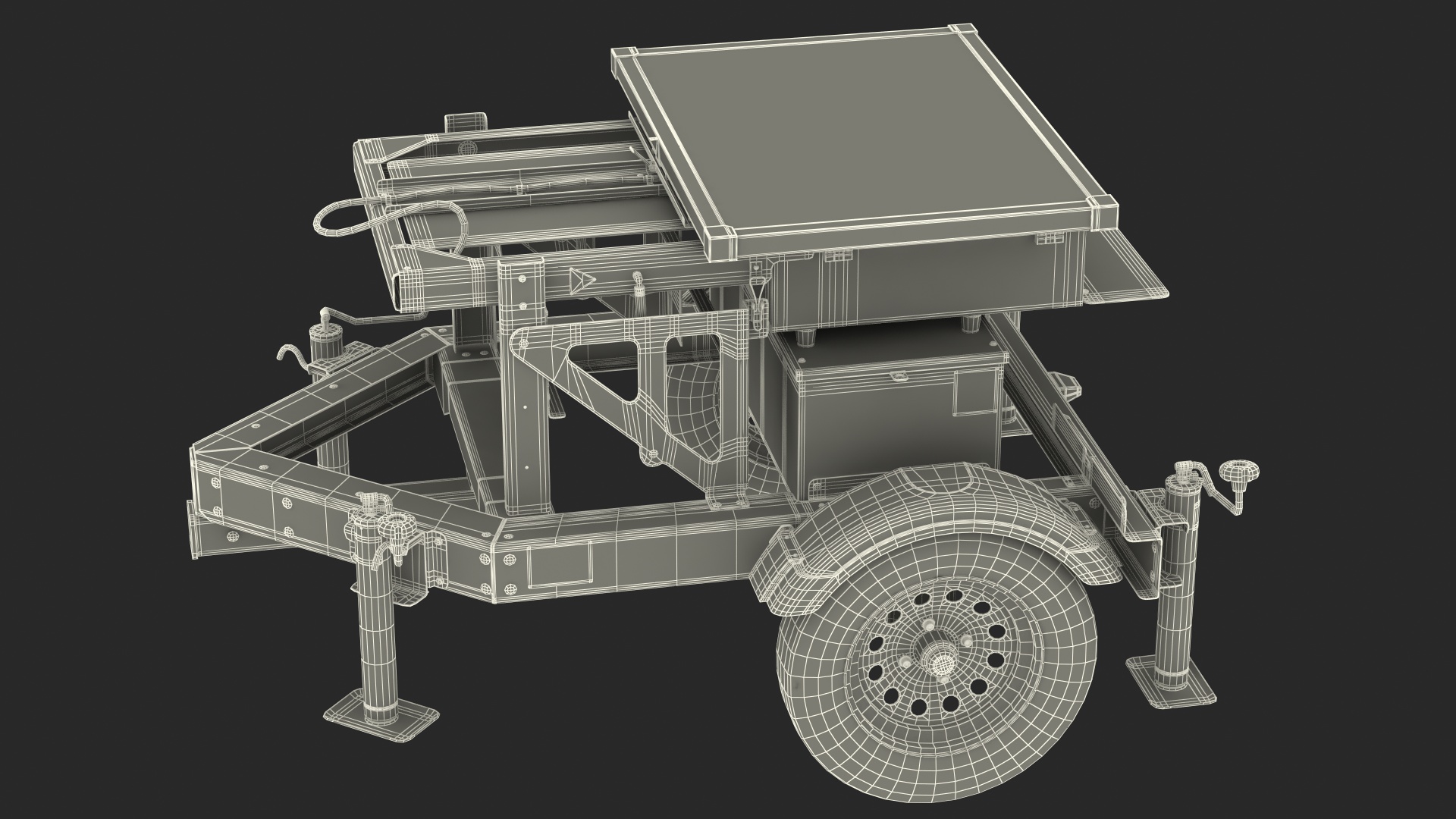 3D Decatur Electronics 300MX Radar Trailer Rigged