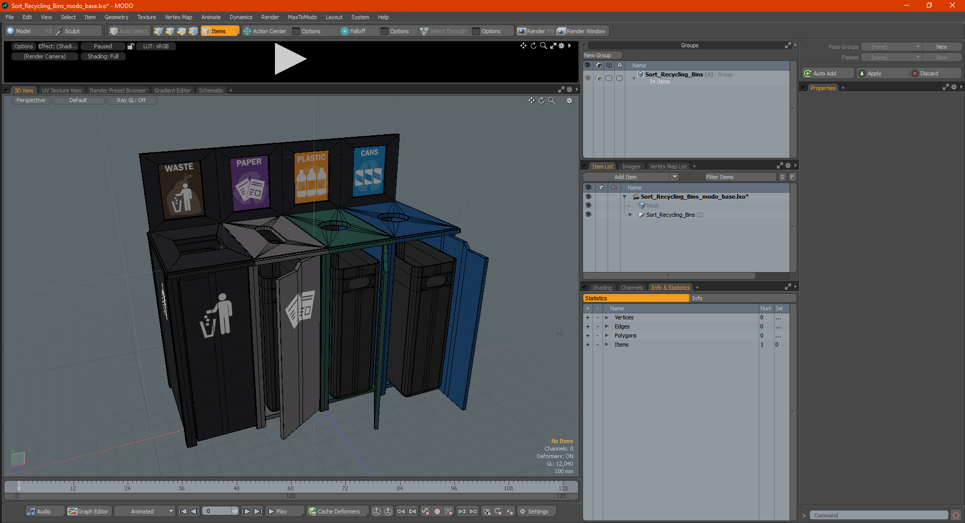 Sort Recycling Bins 3D model