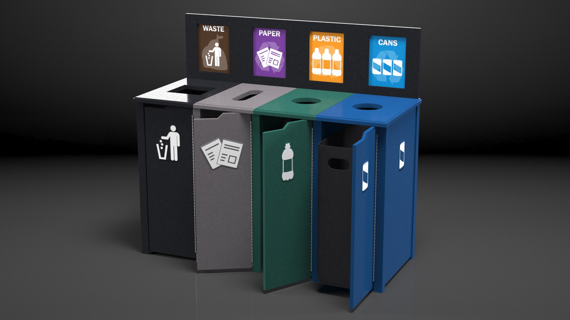 Sort Recycling Bins 3D model