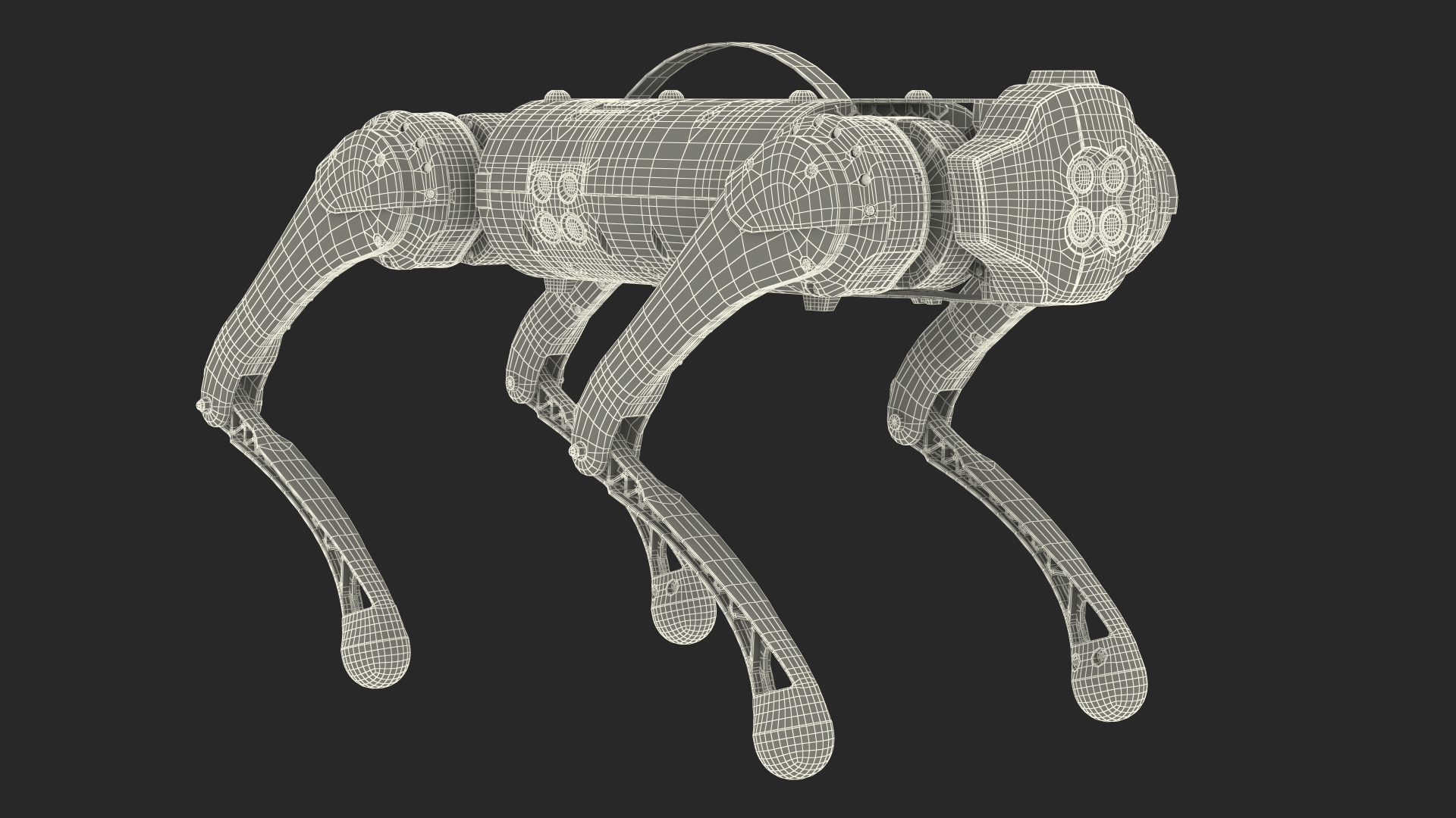 Yellow Dog Robot Rigged for Maya 3D