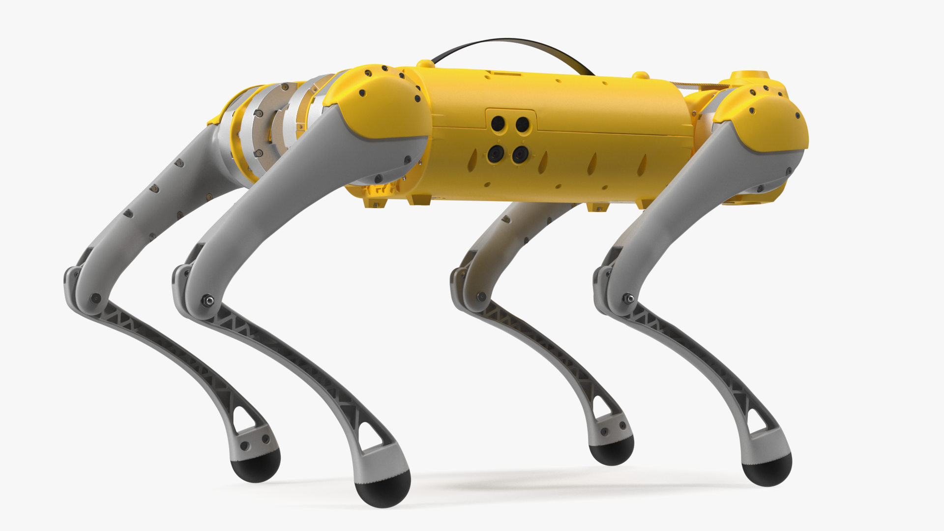 Yellow Dog Robot Rigged for Maya 3D