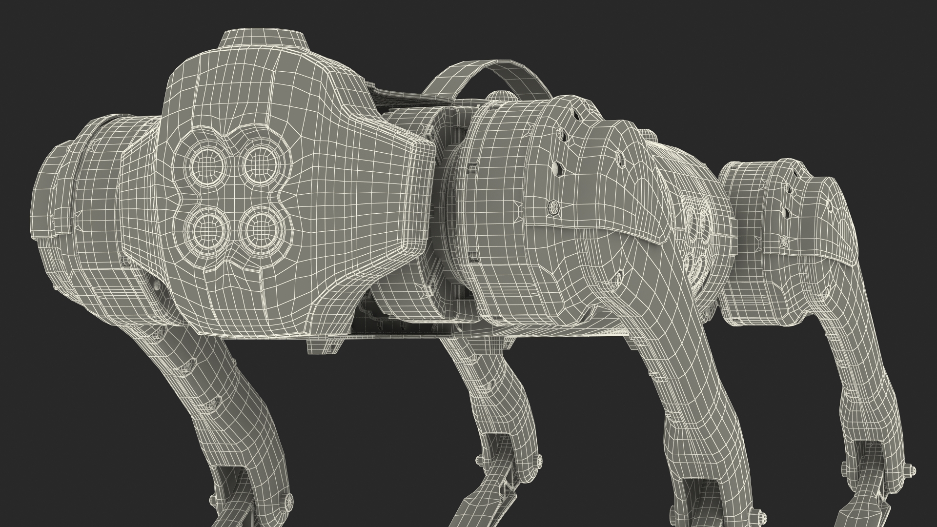 Yellow Dog Robot Rigged for Maya 3D