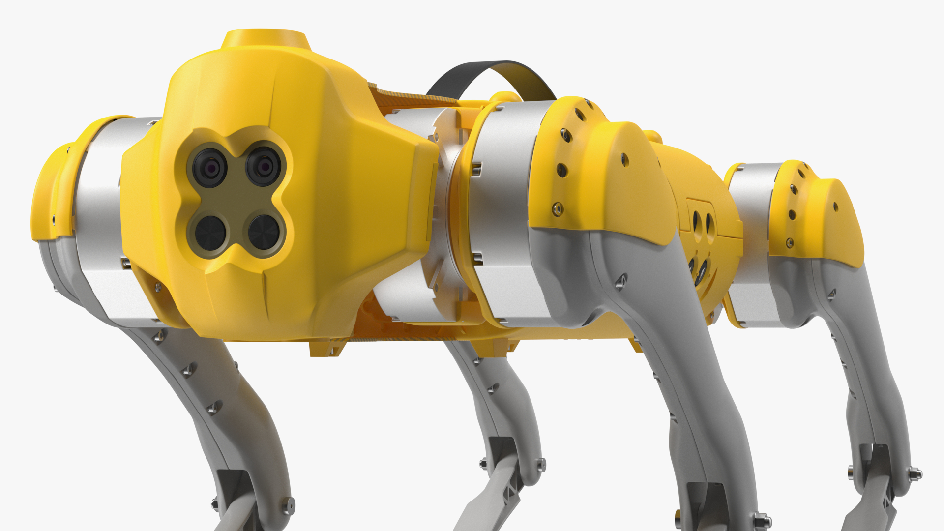 Yellow Dog Robot Rigged for Maya 3D