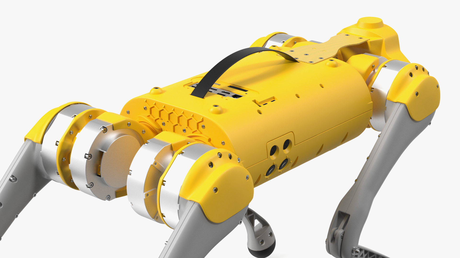 Yellow Dog Robot Rigged for Maya 3D