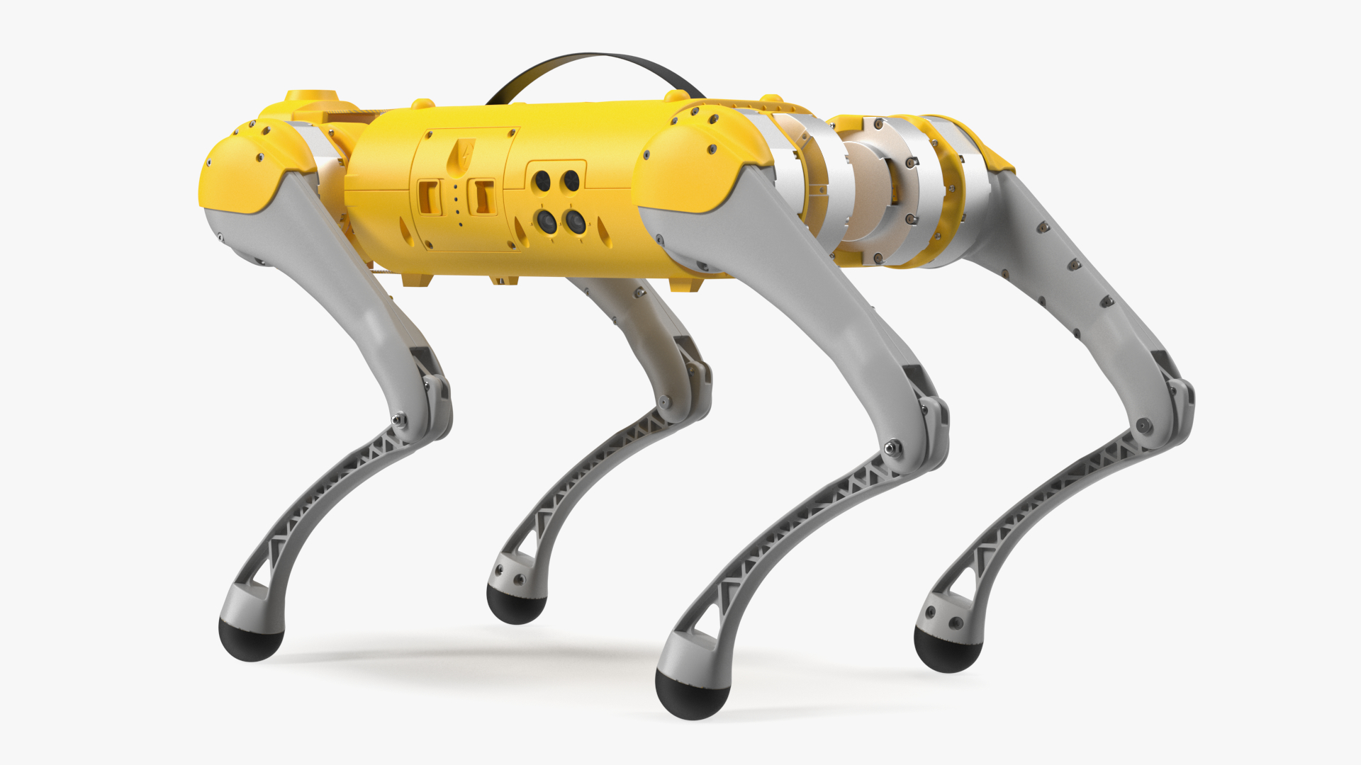 Yellow Dog Robot Rigged for Maya 3D