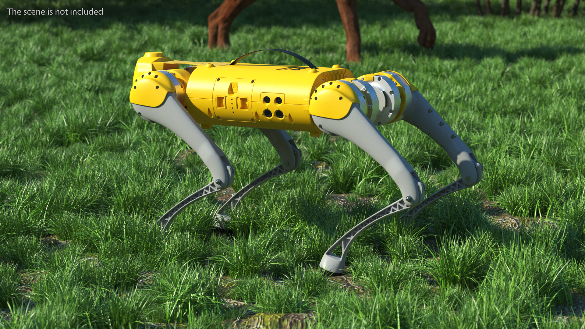 Yellow Dog Robot Rigged for Maya 3D