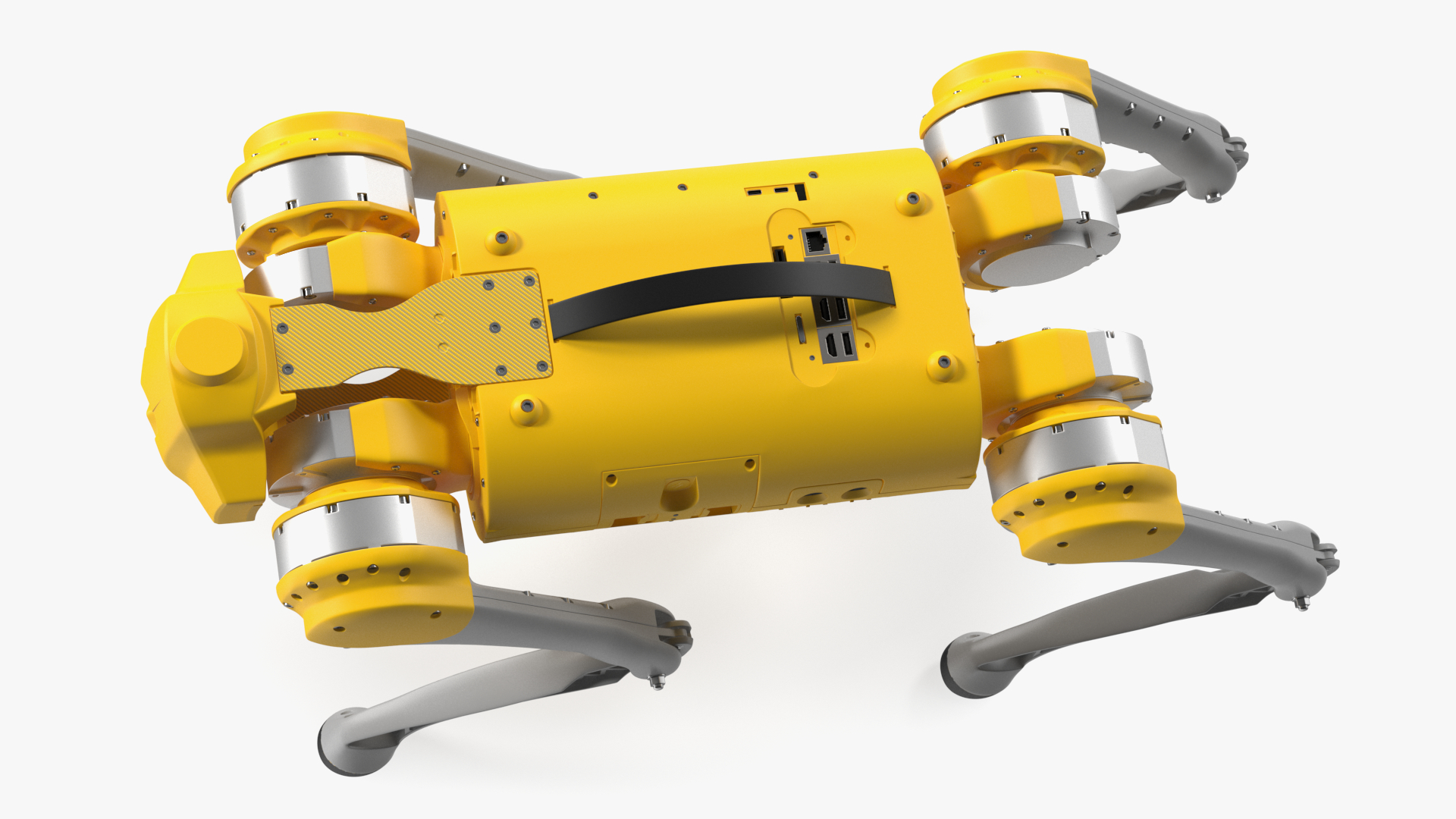 Yellow Dog Robot Rigged for Maya 3D