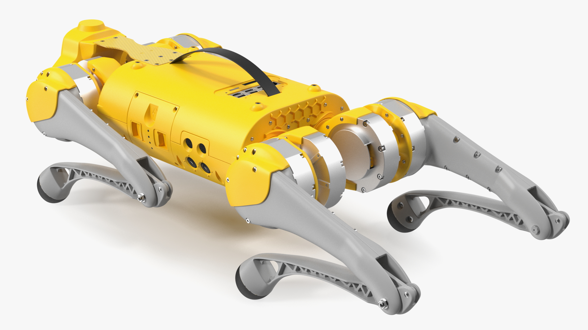 Yellow Dog Robot Rigged for Maya 3D