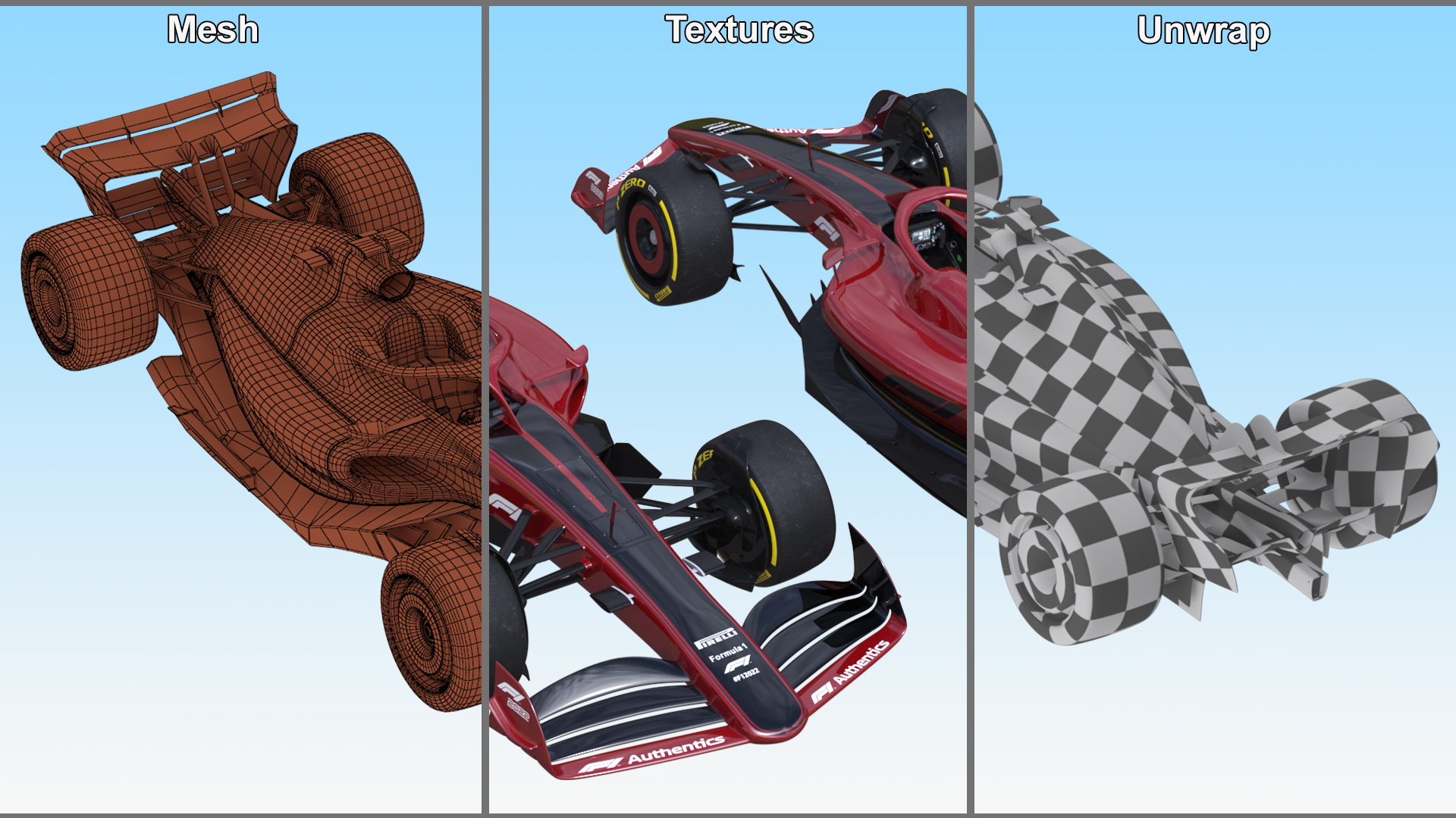 3D model Formula 1 2022 Red Livery