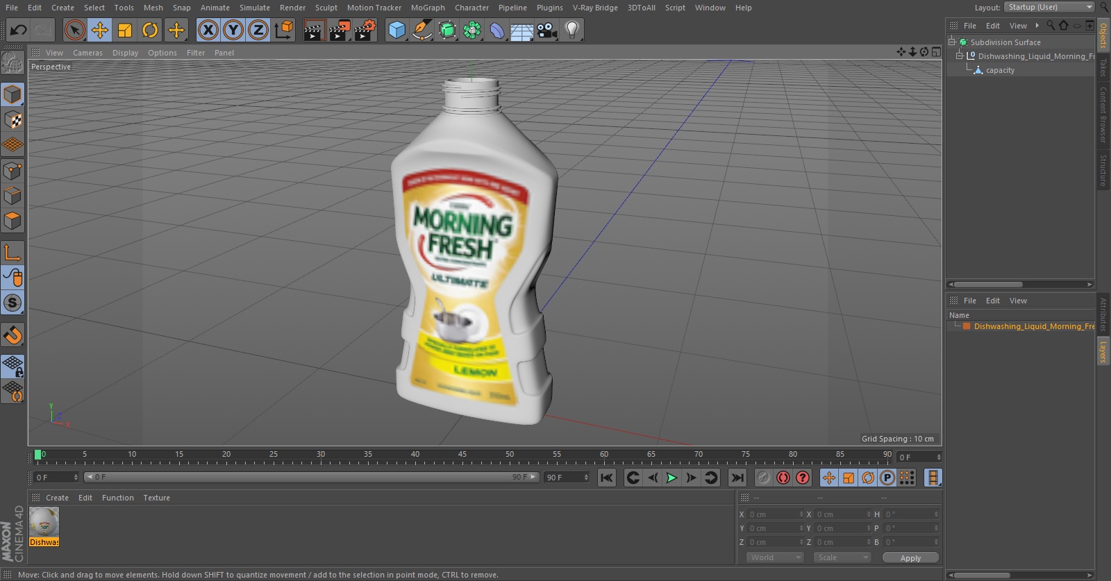 Dishwashing Liquid Morning Fresh Open Bottle 3D model