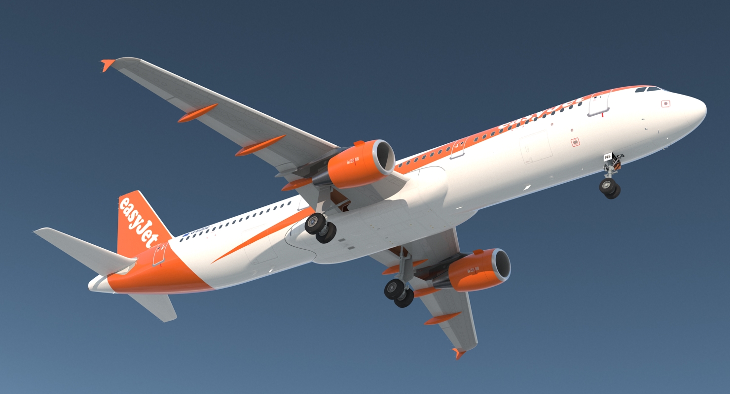 Airbus A321 EasyJet Airline Rigged 3D model