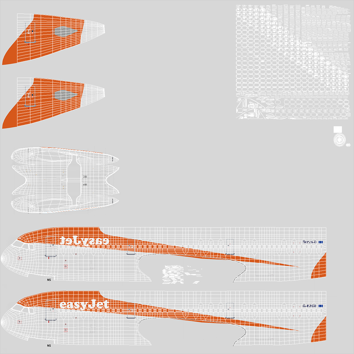 Airbus A321 EasyJet Airline Rigged 3D model